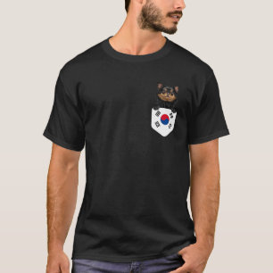 Zuid-Korea vlag zwarte Chihuahua dog in zakje T-shirt