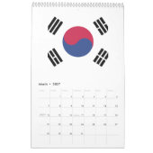 Zuid-Korea-vlaggenembleem Kalender (Mar 2027)