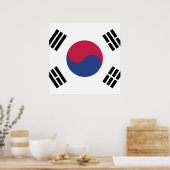 Zuid-Korea-vlaggenembleem Poster (Keuken)