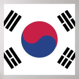 Zuid-Korea-vlaggenembleem Poster