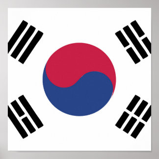 Zuid-Korea-vlaggenembleem Poster