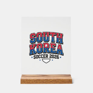 Zuid-Korea Voetbal 2026 Voetbal Vet Land Typogr Acryl Bord