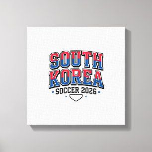 Zuid-Korea Voetbal 2026 Voetbal Vet Land Typogr Canvas Afdruk