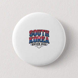 Zuid-Korea Voetbal 2026 Voetbal Vet Land Typogr Ronde Button 5,7 Cm