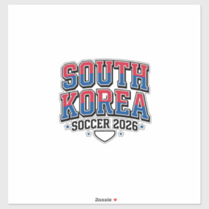 Zuid-Korea Voetbal 2026 Voetbal Vet Land Typogr Sticker