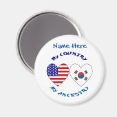 Zuid-Korea VS Hart Land Afkomst Personaliseer Magneet (Voorkant / Achterkant)