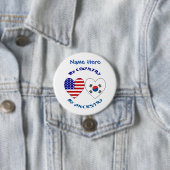 Zuid-Korea VS Hart Land Afkomst Personaliseer Ronde Button 7,6 Cm (In situ)