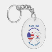 Zuid-Korea VS Hart Land Afkomst Personaliseer Sleutelhanger (Voorkant Links)