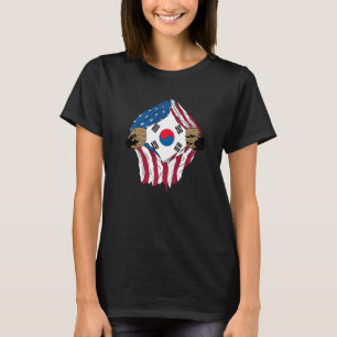 Zuid-Korea, VS, Koreaanse roots vlag Premium T-shirt