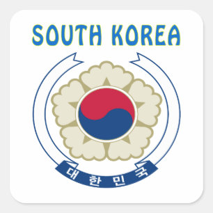 ZUID-KOREA wapenschild Vierkante Sticker