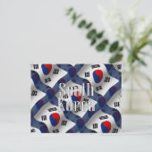 Zuid-Korea Waving Flag Briefkaart (Staand voorkant)
