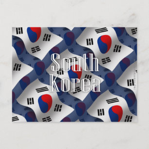Zuid-Korea Waving Flag Briefkaart
