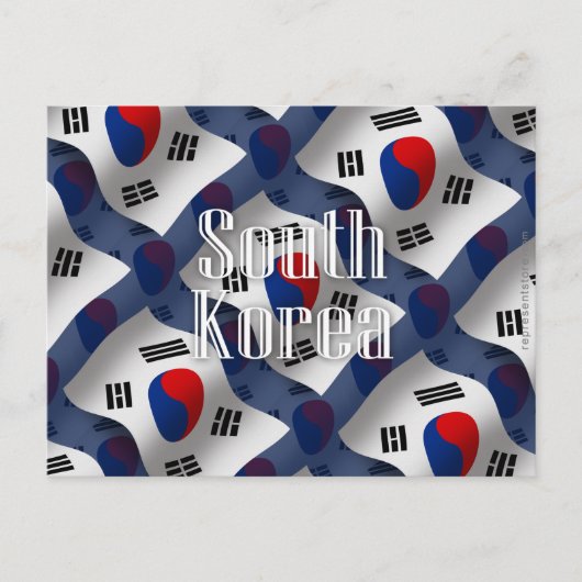 Zuid-Korea Waving Flag Briefkaart (Voorkant)