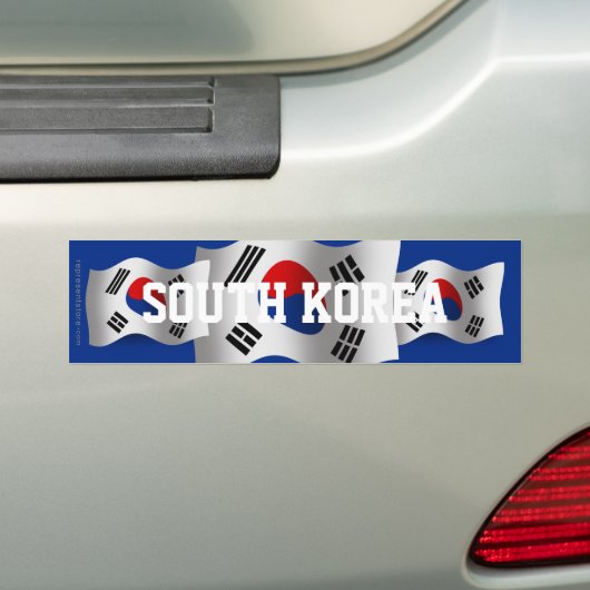 Zuid-Korea Waving Flag Bumpersticker (Op auto)