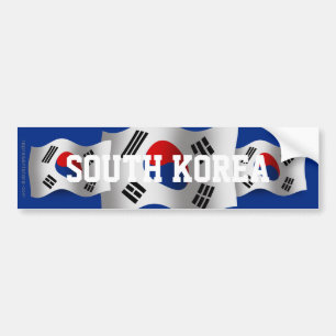 Zuid-Korea Waving Flag Bumpersticker