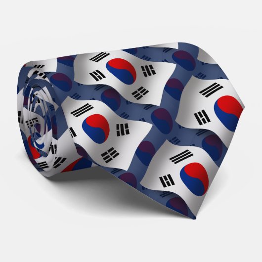 Zuid-Korea Waving Flag Stropdas (Opgerold)