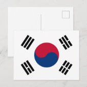 Zuid-Korea (Zuid-Koreaans) Vlag Briefkaart (Voorkant / Achterkant)