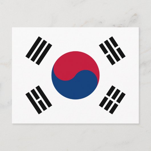 Zuid-Korea (Zuid-Koreaans) Vlag Briefkaart (Voorkant)