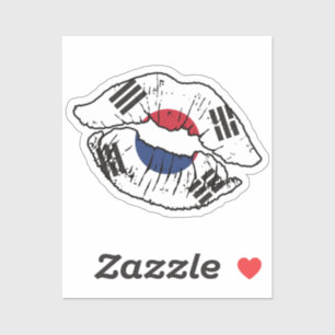 Zuid-Korea Zuid-Koreaanse lippenstift liefde vlag Sticker