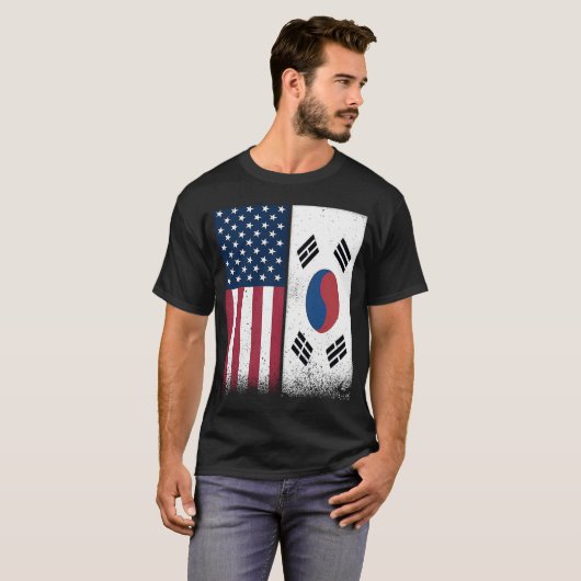 Zuid-Korea Zuid-Koreaanse vlaggen Proud Verenigde T-shirt (Voorkant volledig)