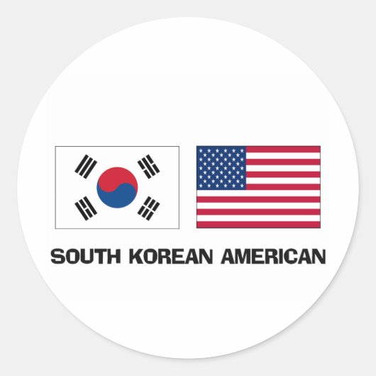 Zuid-Koreaans Amerikaans Ronde Sticker (Voorkant)