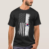 Zuid-Koreaans-Amerikaanse vlag T-Shirt - Korea USA (Voorkant)