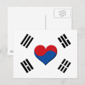 Zuid-Koreaans hart Briefkaart (Voorkant / Achterkant)