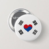 Zuid-Koreaans hart Ronde Button 5,7 Cm (Voorkant /achterkant)