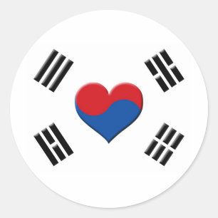 Zuid-Koreaans hart Ronde Sticker