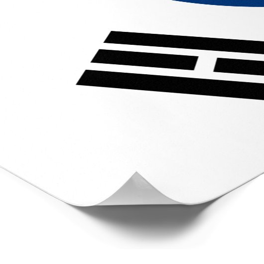 Zuid-Koreaans Poster met vlag - 16,50 x 11 inch (Hoek)