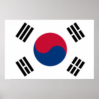 Zuid-Koreaans Poster met vlag - 16,50 x 11 inch