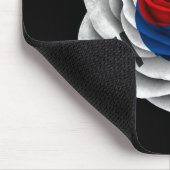 Zuid-Koreaans Roos Vlag op zwarte zee Muismat (Hoek)