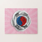 Zuid-Koreaans Roos vlag roze Legpuzzel (Horizontaal)
