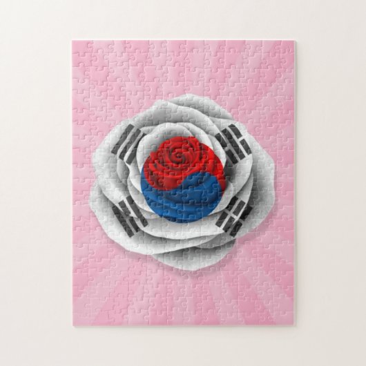 Zuid-Koreaans Roos vlag roze Legpuzzel (Verticaal)