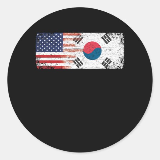 Zuid-Koreaanse Amerikaanse vlag Ronde Sticker (Voorkant)