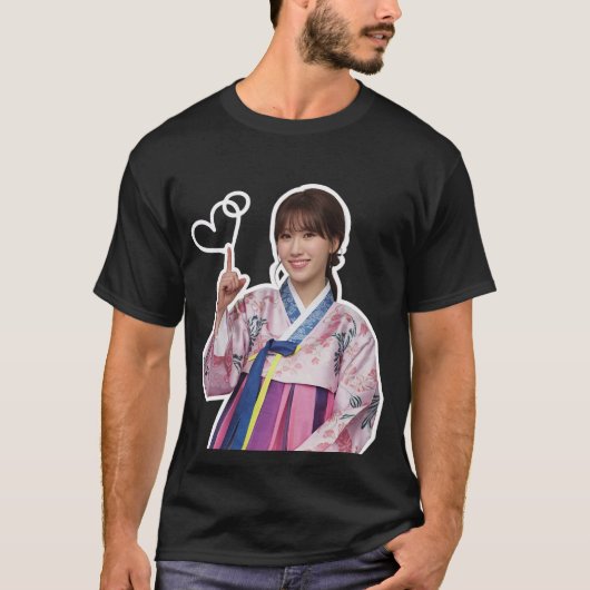 Zuid-Koreaanse Hanbok Heart Gesture T-shirts (Voorkant)