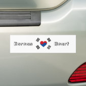 Zuid-Koreaanse Hart Bumpersticker (Op auto)
