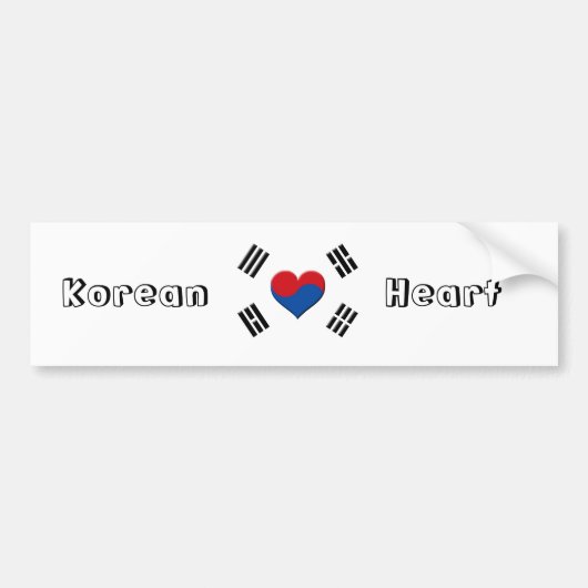 Zuid-Koreaanse Hart Bumpersticker (Voorkant)
