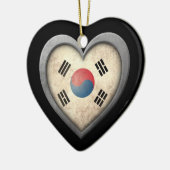 Zuid-Koreaanse hartvlag met metaaleffect Keramisch Ornament (Links)