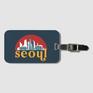 Zuid-Koreaanse hoofdstad Seoul Stadsgezicht Kunst Bagagelabel