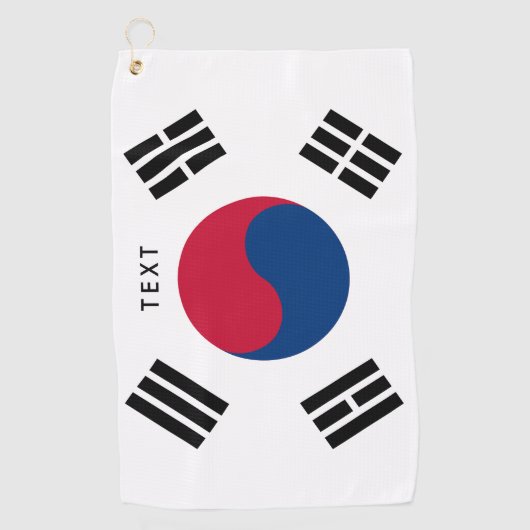 Zuid-Koreaanse vlag, aangepast golfcadeau Golfhanddoek (Voorkant)