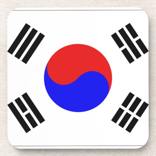 Zuid-Koreaanse vlag Bier Onderzetter (Voorkant)