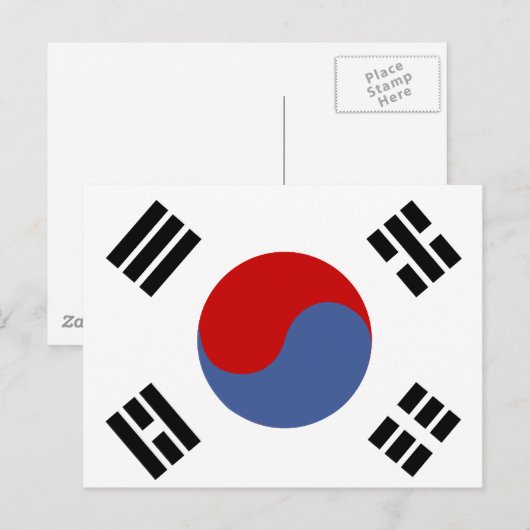Zuid-Koreaanse vlag Briefkaart (Voorkant / Achterkant)