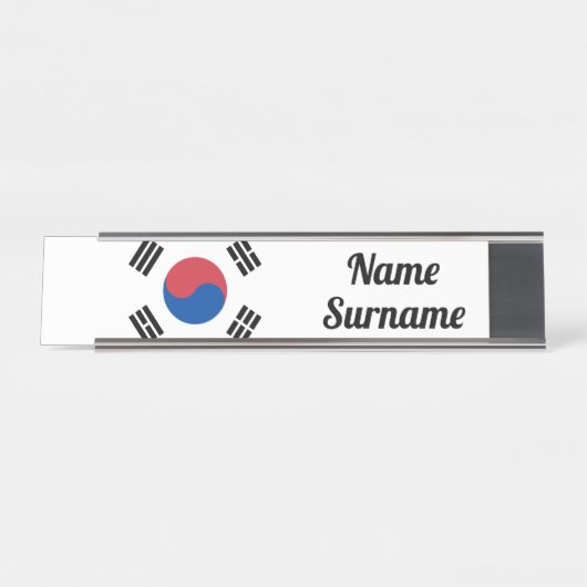 Zuid-Koreaanse vlag Bureau Naambordje (Voorkant)