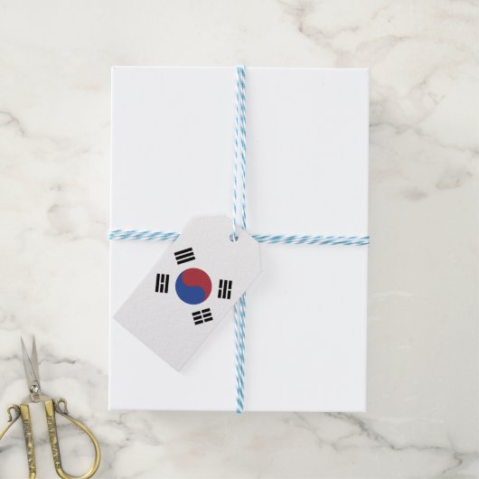 Zuid-Koreaanse vlag Cadeaulabel (Met Touw)
