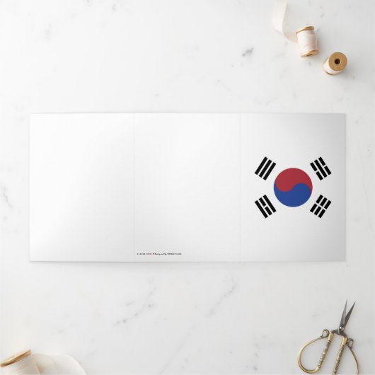 Zuid-Koreaanse vlag Drieluik Kaart (Buitenkant)