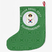 Zuid-Koreaanse vlag Engel Jaar met Jouw naam Groot Grote Kerstsok (Achterkant)