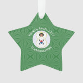 Zuid-Koreaanse vlag Engel Jaar met Jouw naam Star Ornament (voorkant)