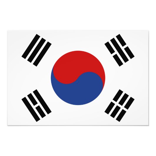 Zuid-Koreaanse vlag Foto Afdruk (Voorkant)