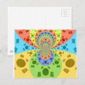 Zuid-Koreaanse vlag geïnspireerde Abstracte kunstp Briefkaart (Voorkant / Achterkant)